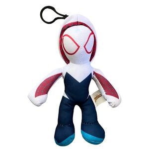 Marvel Spiderman Super Hero Ghost-Spider Gwen 6” Plush Keychain Backpack Clip